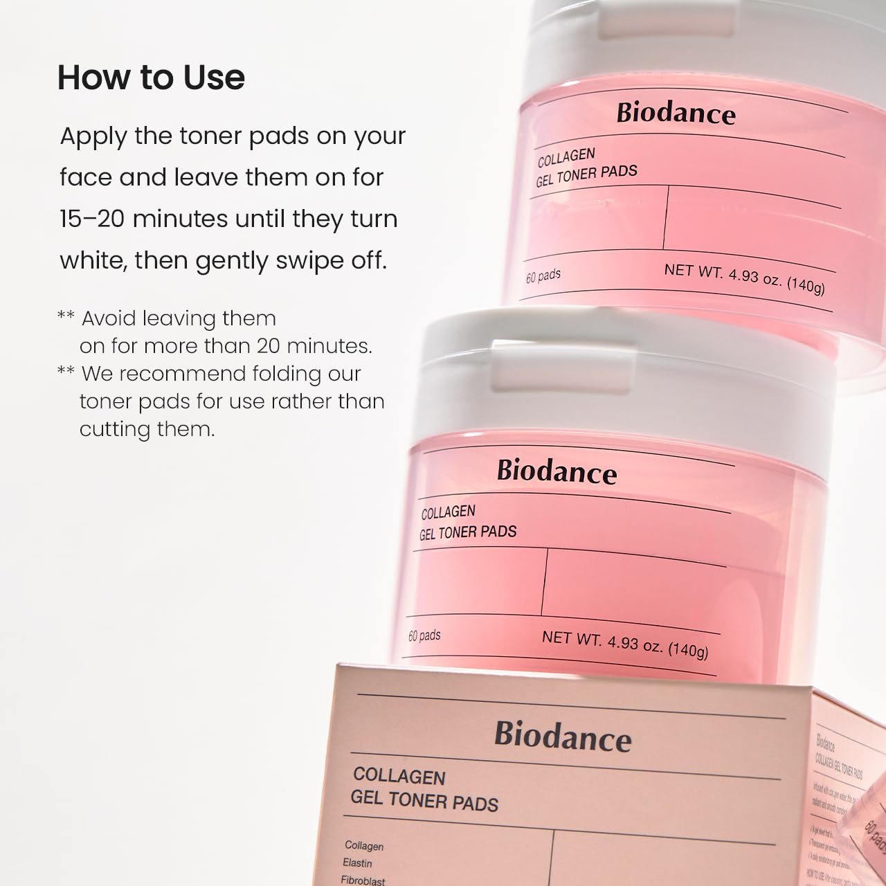 Biodance Collagen Gel Toner Pads, Pore Minimizer for Face, Improving Elasticity, Plumping Toner Pads for Sensitive Skin
