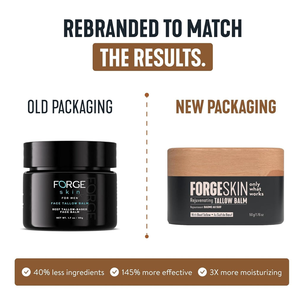Forge Skin® Wrinkle Defense Beef Tallow Balm for Men [TALLOW-BASED] Moisturizer for Face Hydration - Hydrating Anti Aging Skin Cream