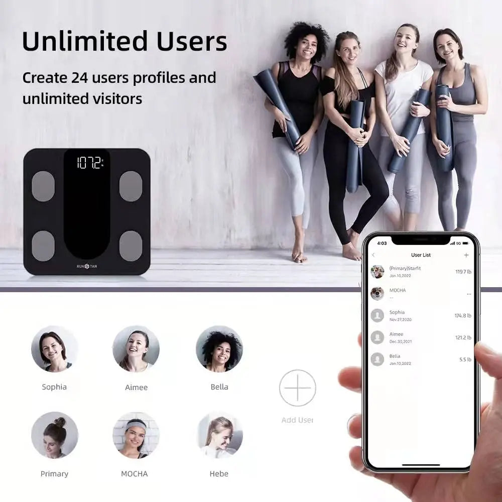 RunSTAR Smart Scale for Body Weight, Digital Bathroom Scale BMI Weighing Body Fat Scale runstar Au supplements