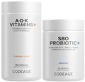 Codeage Daily ADK Vitamin & Probiotic Bundle – Vitamin A Retinyl Palmitate, Vitamin D3 Cholecalciferol, Vitamin K, 50 Billion CFU SBO Probiotic Blend, Non-GMO Codeage Au supplements