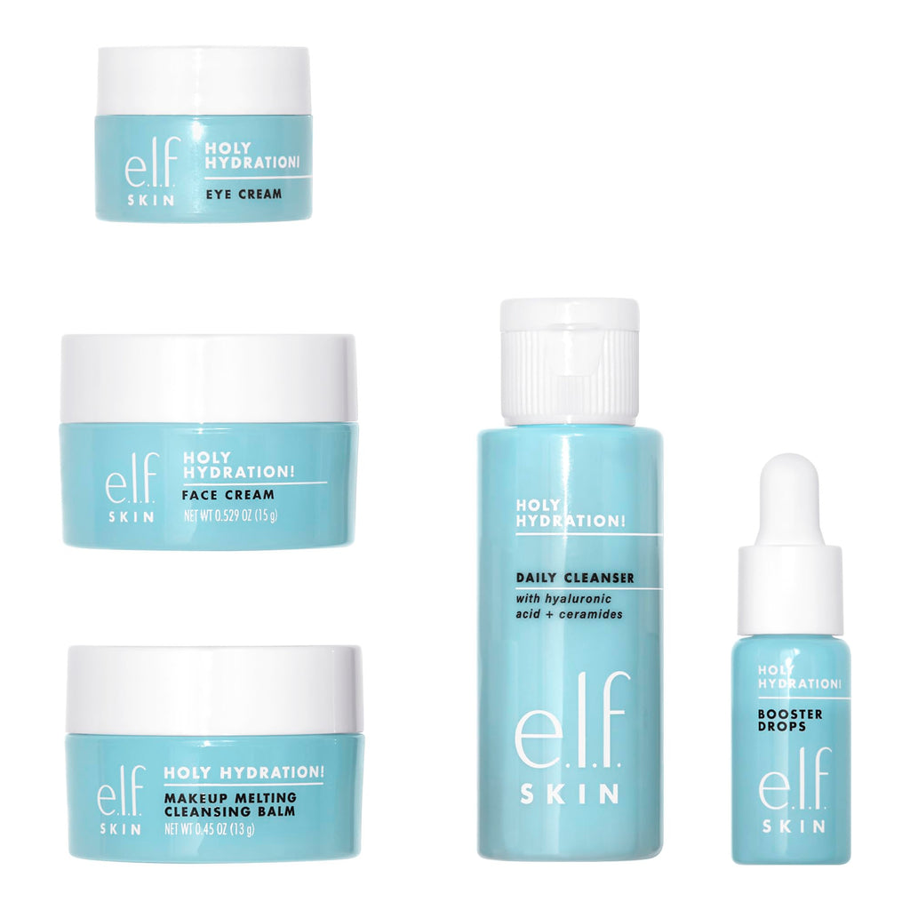 e.l.f. SKIN Holy Hydration! Hydrated Ever After Skincare Mini Kit, Cleanser, Makeup Remover,