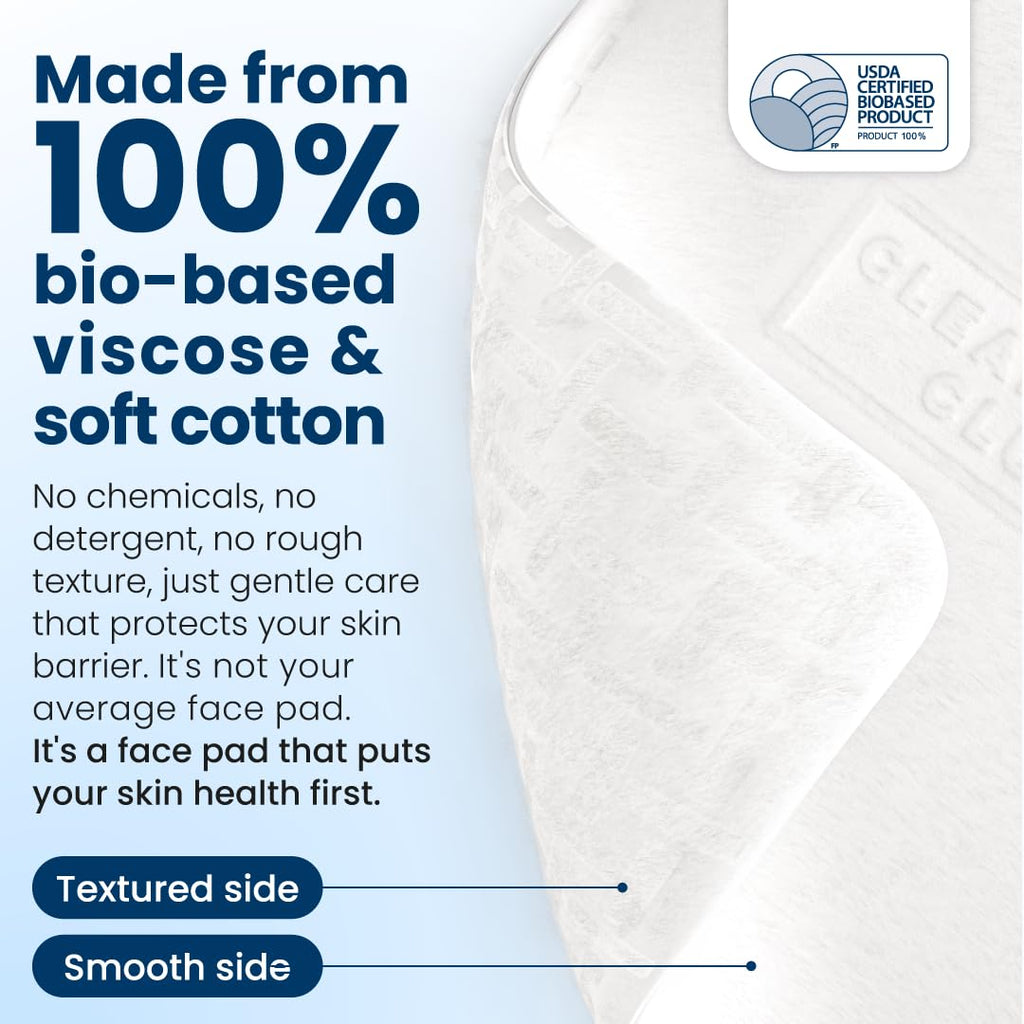 Clean Skin Club Clean² Pads 2.0 [NEW & Improved Edges] Guaranteed Not to Shed & Tear, Unique Triple Layers, Textured Side & Ultra Soft Side