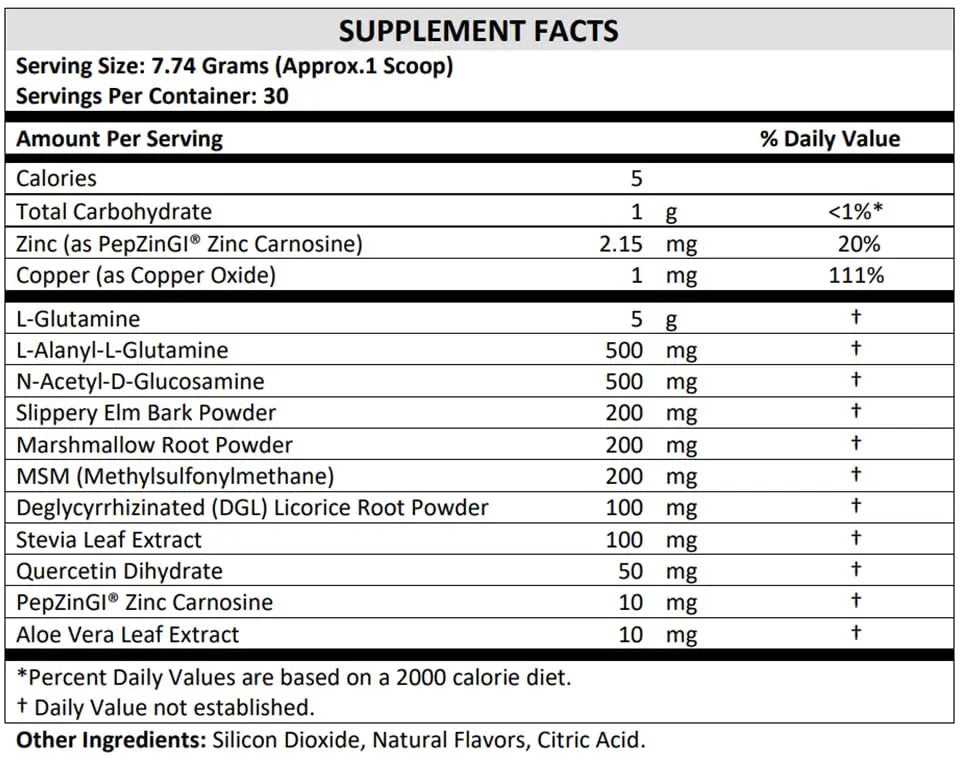 TERRA ORIGIN Healthy Gut Powder (Honey Lemon) | 30-Servings with L-Glutamine TERRA ORIGIN Au supplements