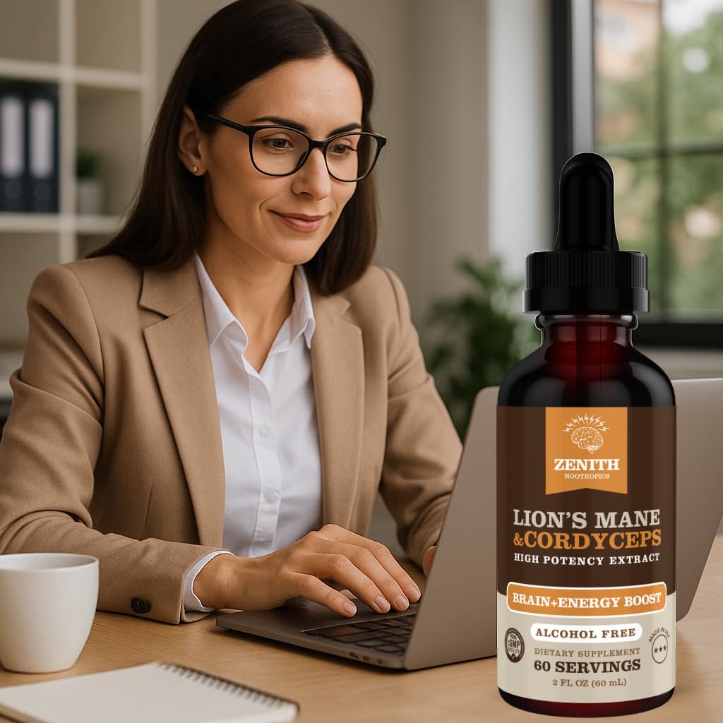 Zenith Nootropics Lion’s Mane & Cordyceps Supplement – Brain & Energy Support – Focus, Memory, Clarity, Immunity – Vegan, Alcohol-Free Tincture – Up-to 2-Month Supply, 2 fl oz Zenith Nootropics Au supplements