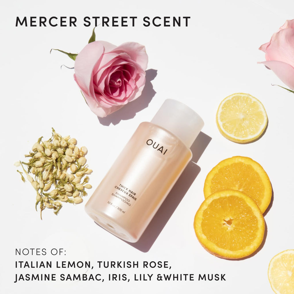 OUAI Thick Shampoo - Moisturizing Shampoo with Keratin, Marshmallow Root, Shea Butter, Avocado Oil for Thick Hair - Strengthens & Hydrates Strands - Paraben, Phthalate & Sulfate Free (10 Fl Oz) OUAI Au supplements