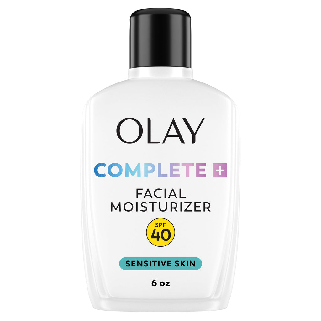 Olay Complete+ Face Moisturizer with Sunscreen SPF 40, For Sensitive Skin, Broad Spectrum Sun Protection, Fragrence-Free