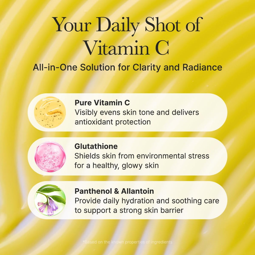 Arencia Vitamin C Booster Shot Serum with Glutathione, Niacinamide and Vitamin E for Dark Spot Care, Fine Lines & Wrinkles