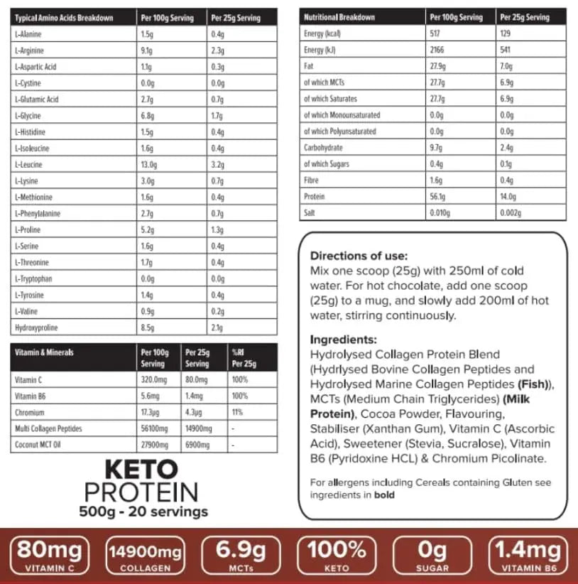K-GEN™ Keto Collagen Protein Powder Natural Multi Collagen Chocolate Blend, Coconut MCT Vitamin C+B6 K GEN ketogenic enhancement Au supplements