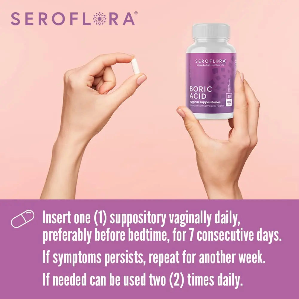 Seroflora Boric Acid Vaginal Suppositories - Promotes Vaginal pH Balance and Odor Control Seroflora Au supplements