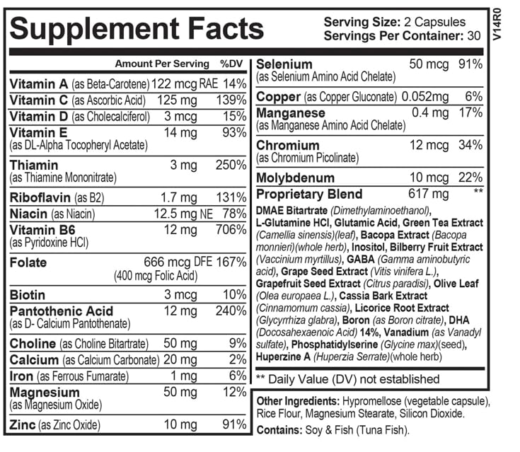 InstantATT - 7-in-1 Caffeine Free Nootropic All-Natural Brain, Focus, Memory Supplement (60 Capsules) Instant Brands Au supplements