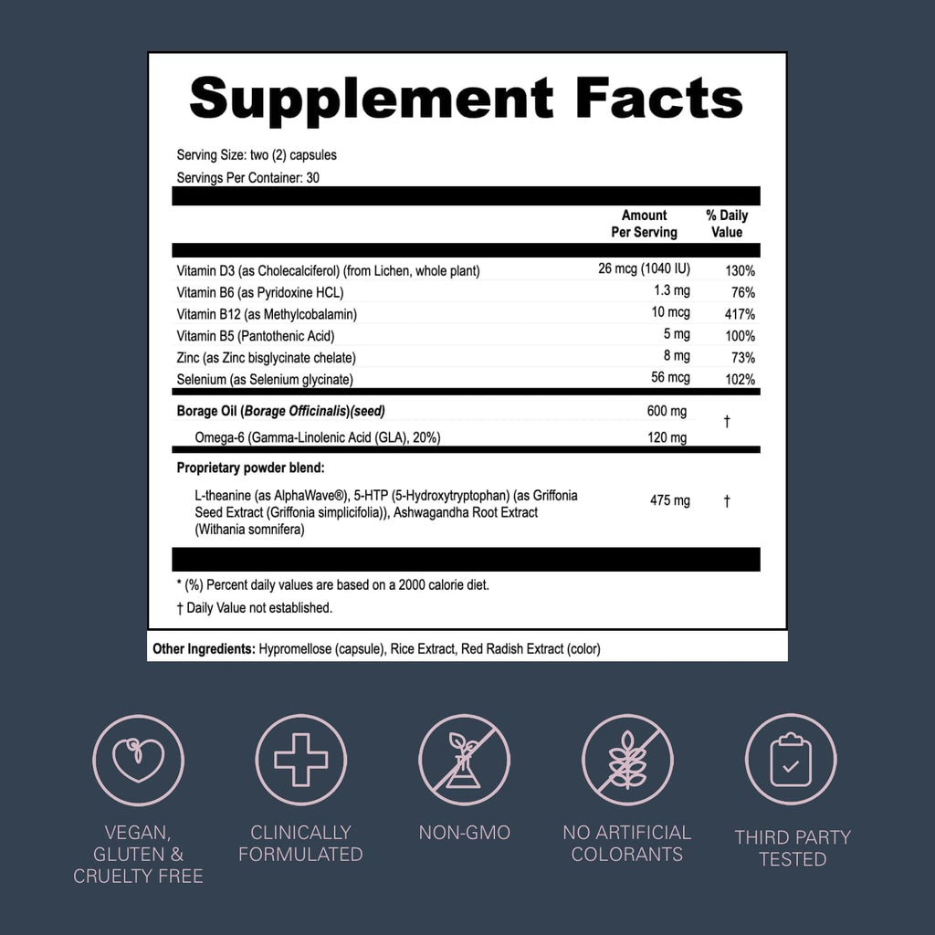 LOONI PMS Relief Balance Beam Supplement for Women – Hormone Balance for Menopause, B12, Omega-6, Zinc & Nootropics – Supports Mood Swings, Cramps, Cravings – 60 Vegan Capsules L·OONI Au supplements