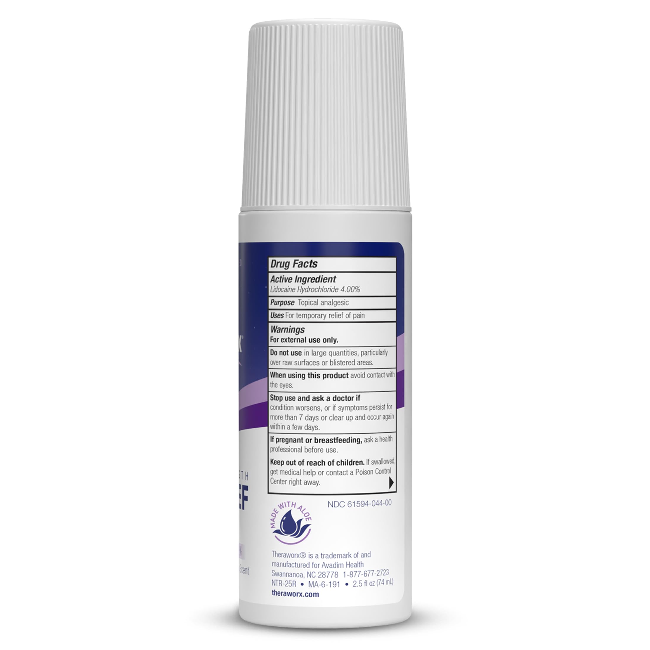 Theraworx Nighttime Maximum Strength Pain Relief Roll-on with Lidocaine – 2.5 oz - 2 Count Theraworx Au supplements