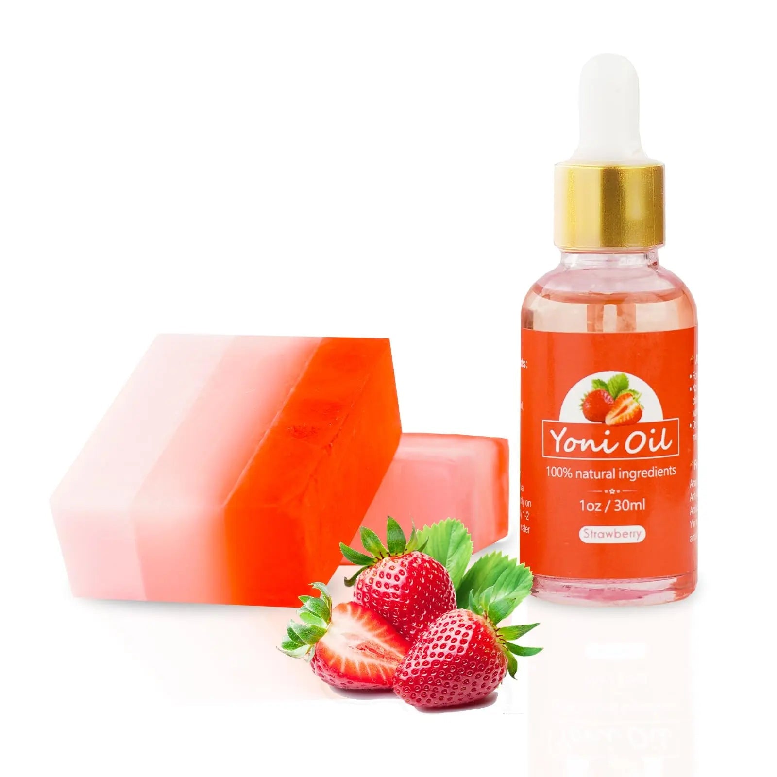 2Pcs Strawberry Yoni Bars and Yoni Oil Set for Feminine Wash, Yoni Wash for Cleanse Vaginal Balance PH tovaginsh Au supplements
