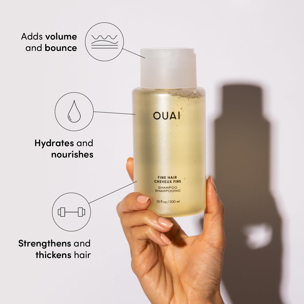 OUAI Fine Shampoo and Conditioner Set - Sulfate Free Shampoo and Conditioner for Women & Men - Made with Keratin, Marshmallow Root, Shea Butter & Avocado Oil - Free of Parabens & Phthalates (10 Fl Oz) OUAI Au supplements