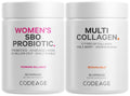 Codeage Multi Collagen Protein Capsules & Probiotics for Women Bundle | Multi Collagen Pills, Collagen Types I, II, II, V & X, 90 Count | Prebiotics & Probiotics for Women - Soy & Dairy Free, 60 Count Codeage Au supplements
