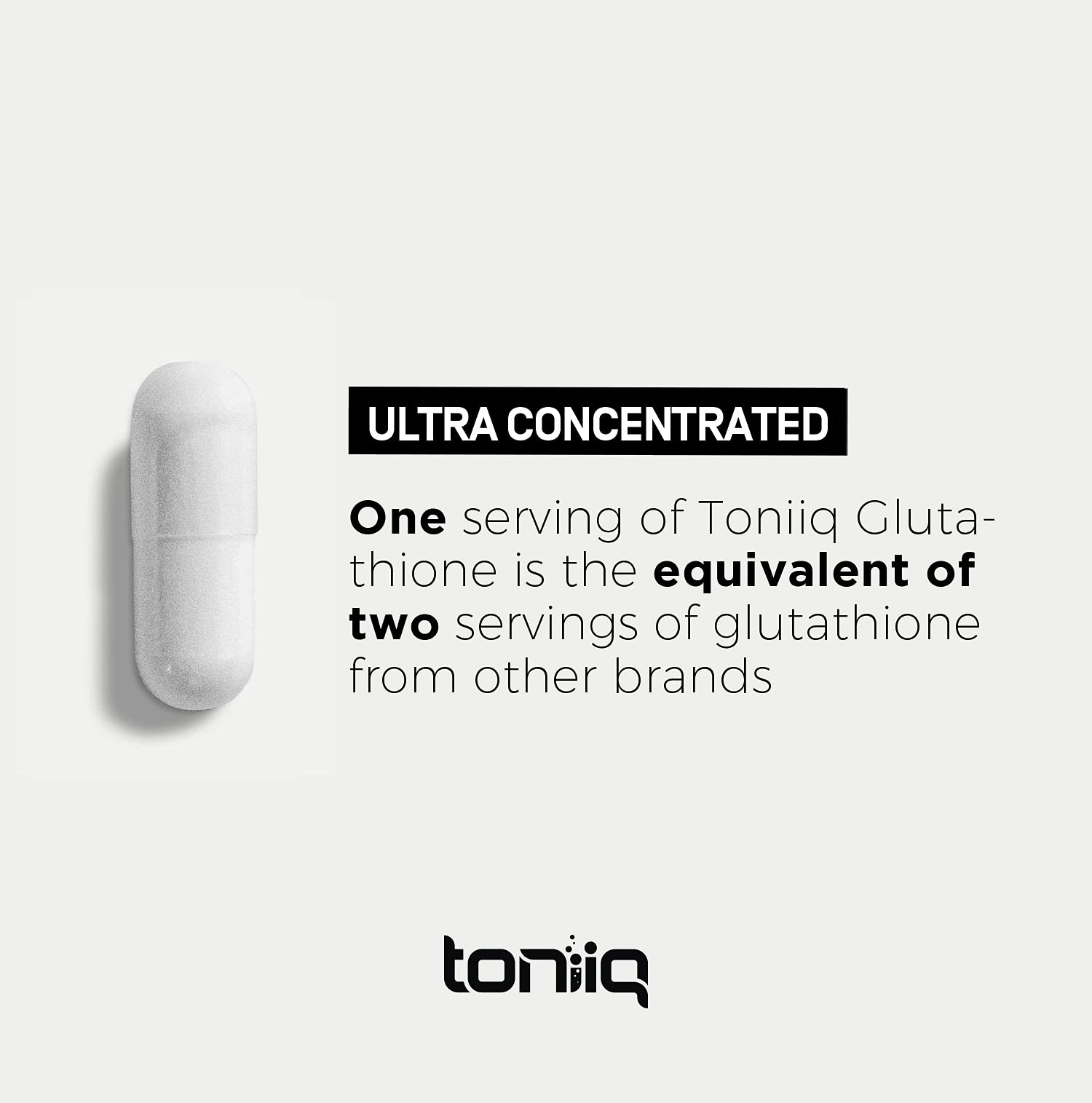 Toniiq Ultra High Strength Glutathione Capsules - 1000mg Concentrated Formula - 98%+ Highly Purified and Bioavailable - Non-GMO Fermentation - 120 Capsules Reduced Glutathione Supplement Toniiq Au supplements