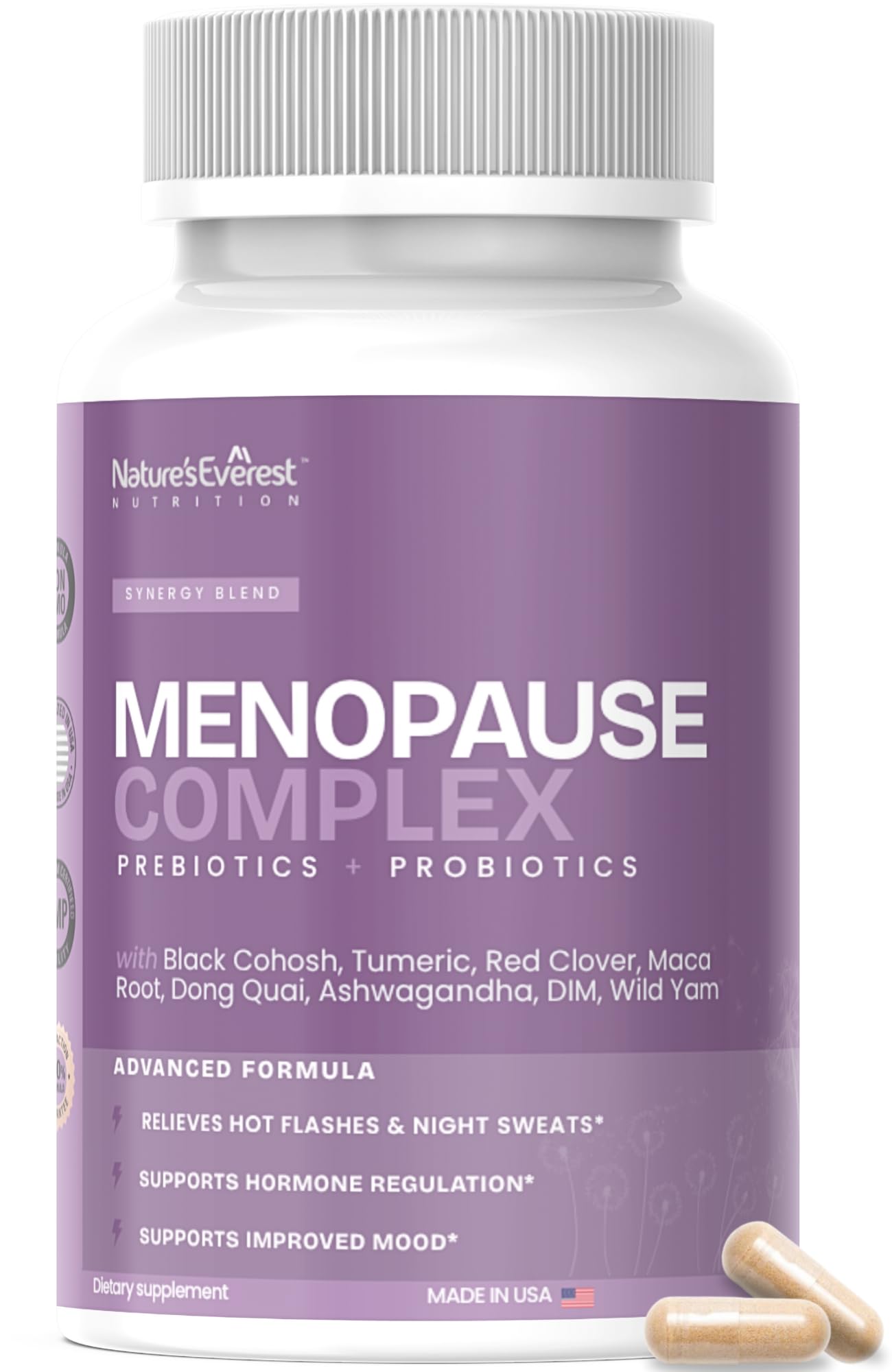 Complete Menopause Supplement for Women – Supports Hormone Balance, Hot Flashes, Night Sweats & Mood – with DIM, Black Cohosh, Dong Quai, Chasteberry, Pre & Probiotics – 90 Capsules – Made in USA Nature's Everest Au supplements