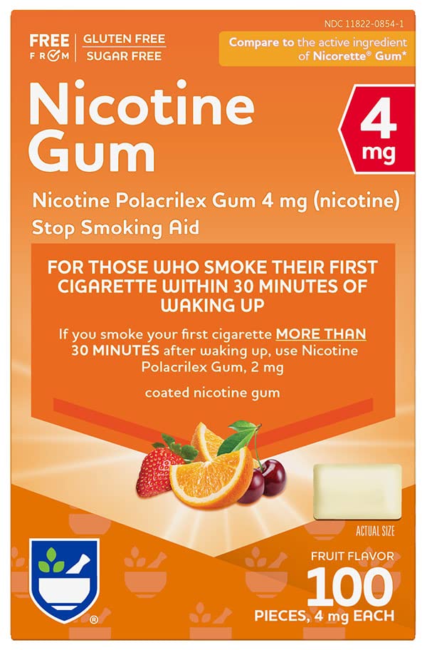 Rite Aid Nicotine Gum, 4 mg - 100 Count | Quit Smoking Aid | Nicotine Rite Aid Au supplements
