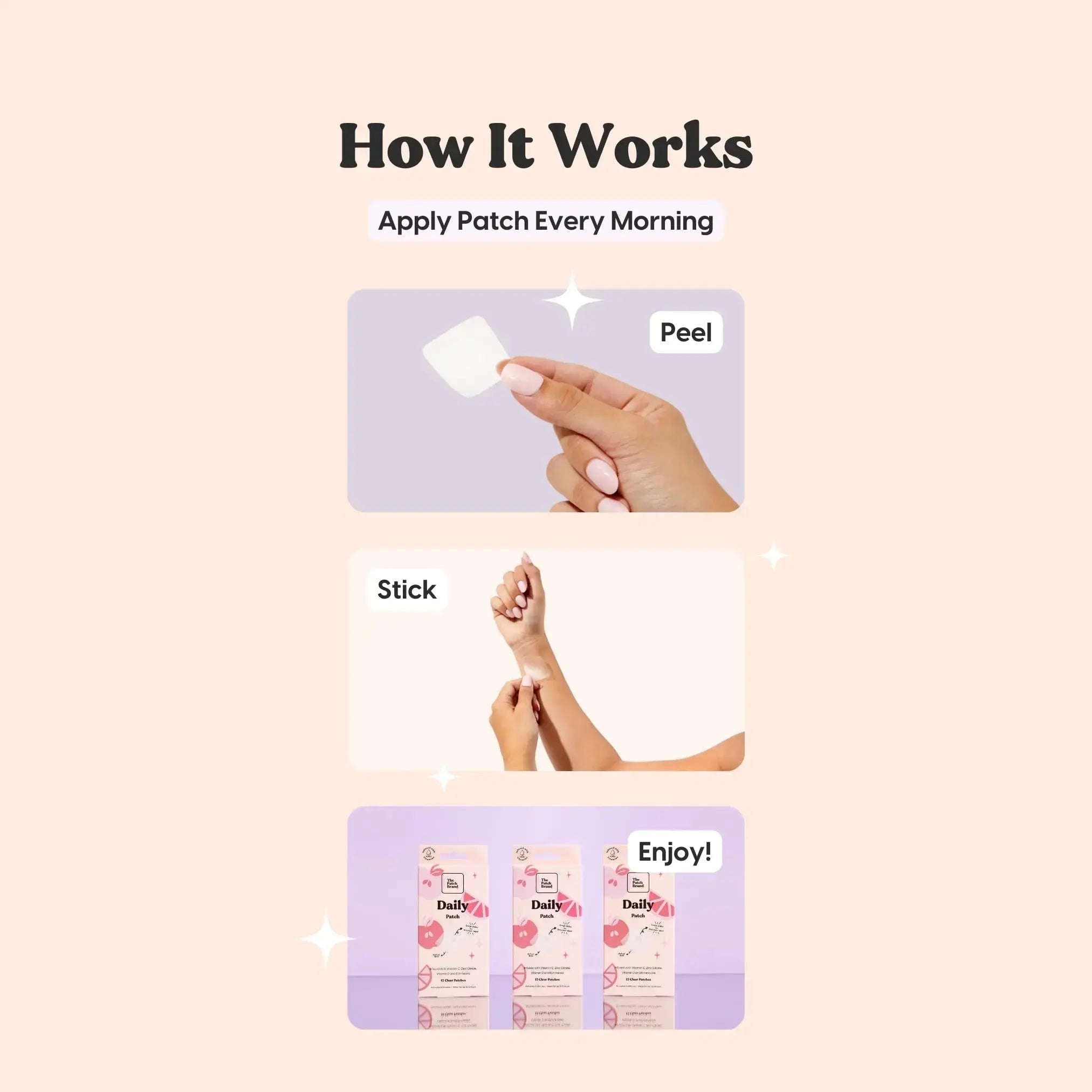 The Patch Brand Daily Support Patches | Natural Wellness Infused with Vitamin C, Zinc Citrate, Vitamin D, Ginko Biloba and Echinacea The Patch Brand Au supplements
