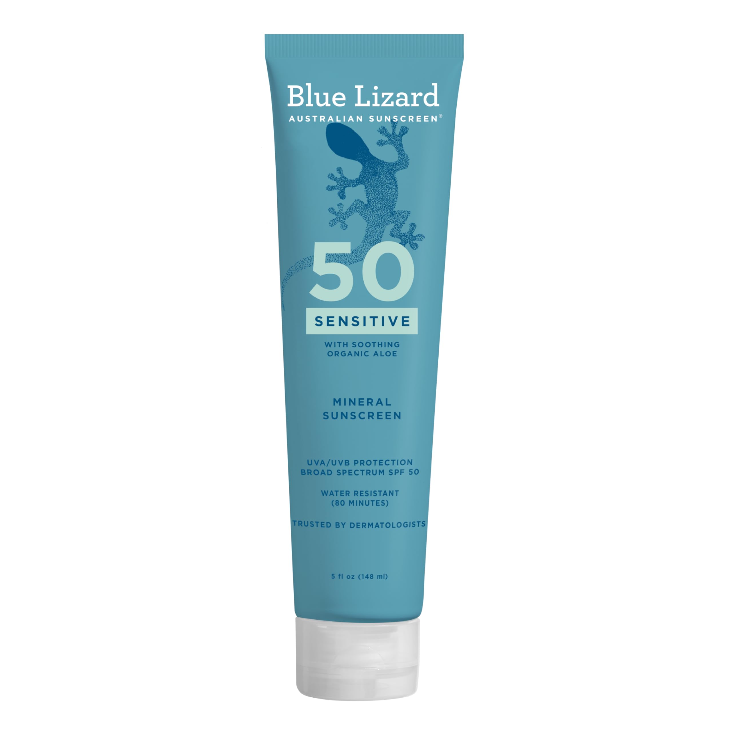 Blue Lizard Sensitive Mineral SPF 50 Sunscreen Lotion, 100% Mineral Sunscreen, UVA/UVB Protection
