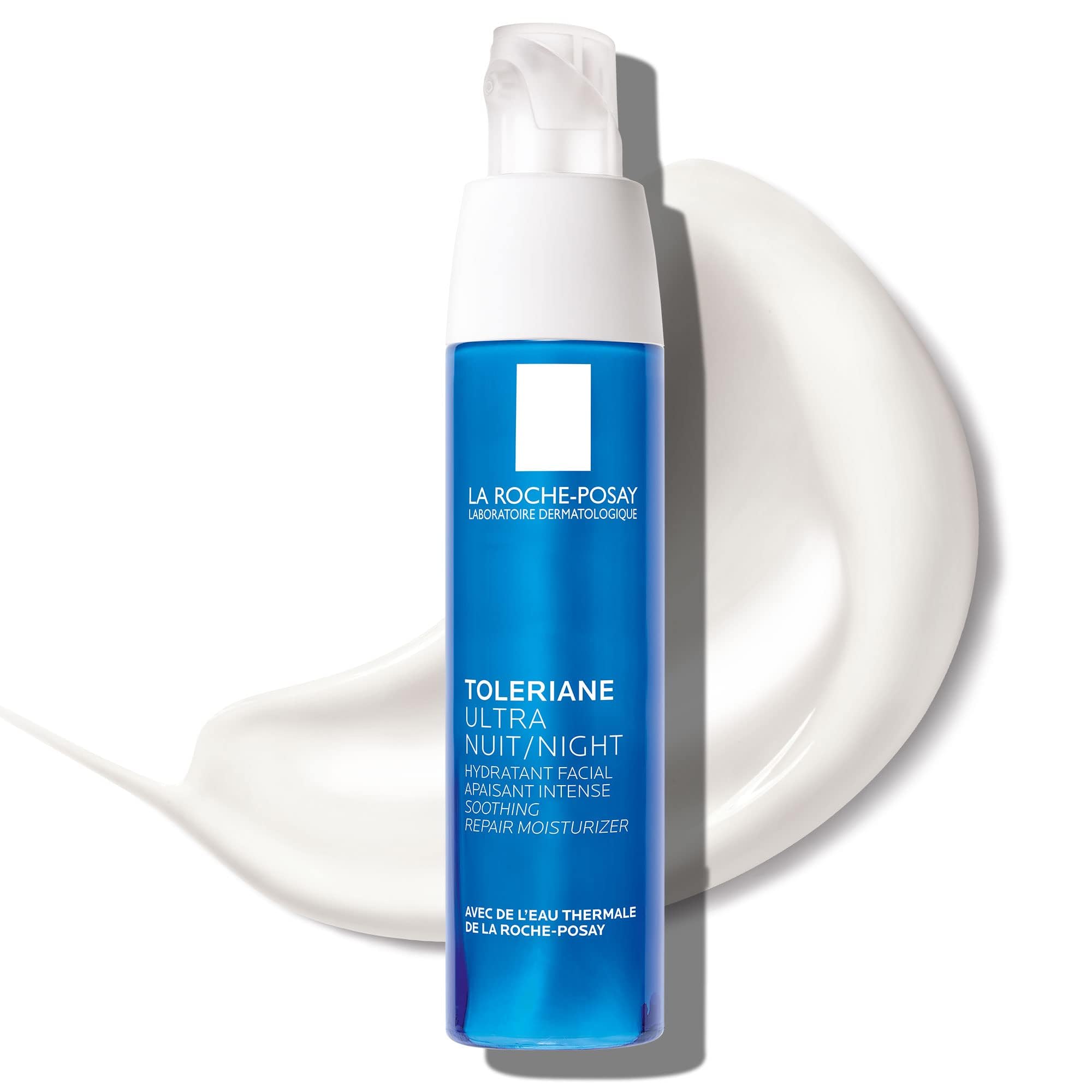 La Roche-Posay Toleriane Dermallergo Night Cream for Face, Intense Soothing Moisturizer with Vitamin E, Allergy Tested