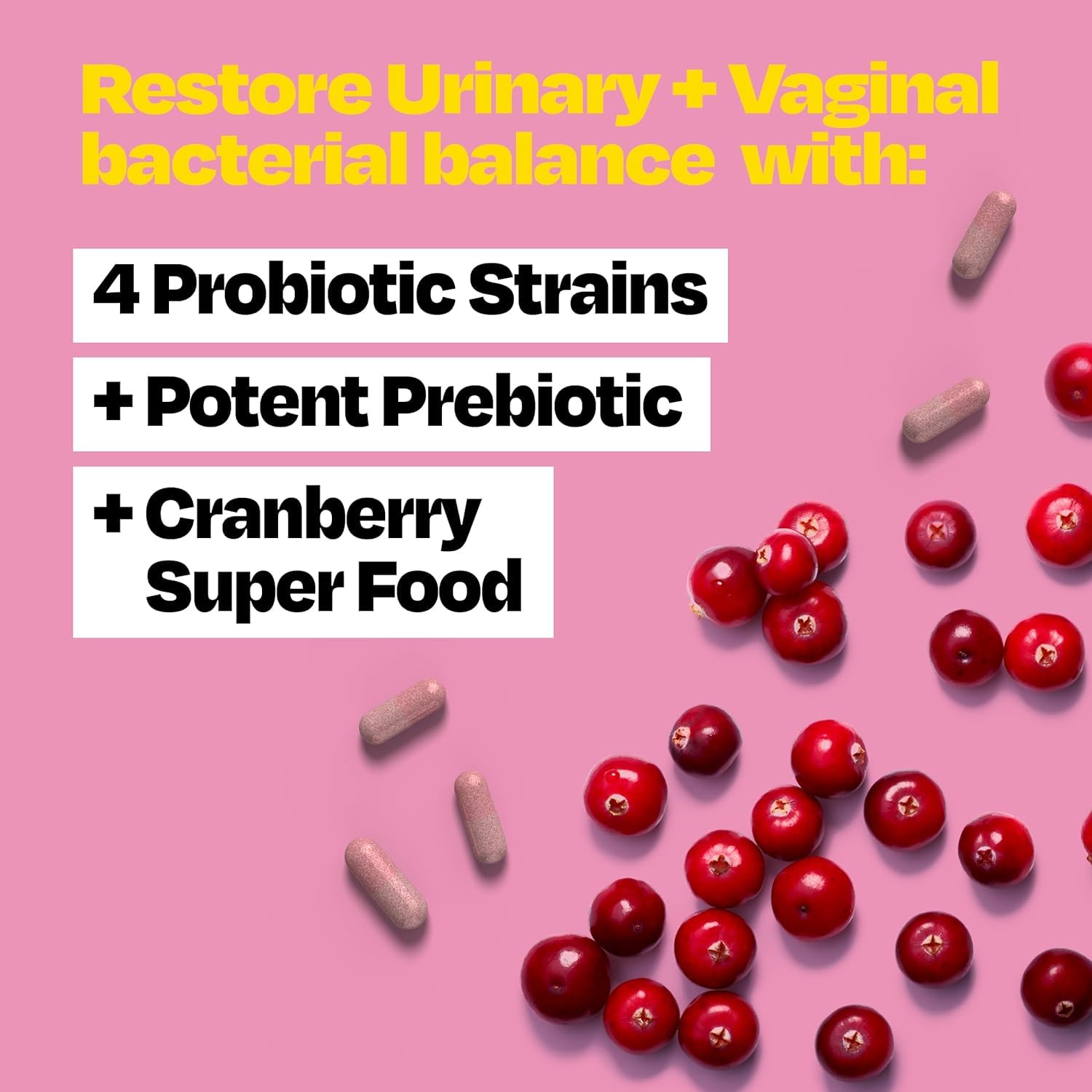Cystex 3-in-1 Urinary Tract Probiotic for Women - Fast-Acting UTI & Yeast Infection Support with Prebiotics, Probiotics, & Cranberry - Supports Vaginal pH & Flora Balance - 30 Capsules Cystex Au supplements