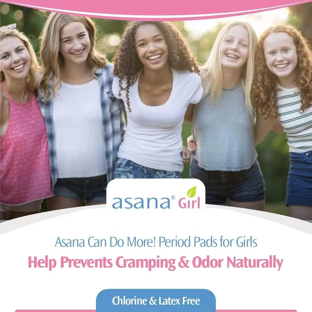Asana Natural Teen Period Pads Combo Pack (Mini, Mini Long, Liner, and Women Reg - Chlorine Free Asana Au supplements