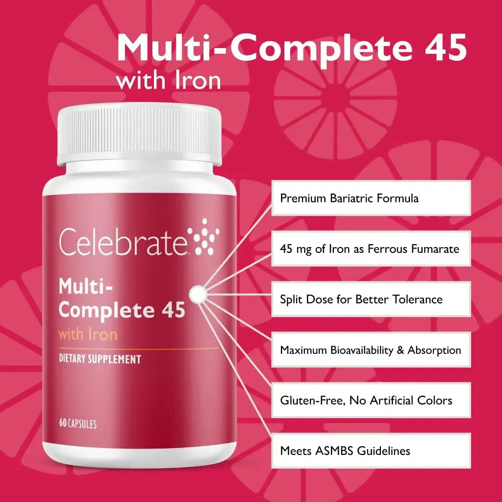 Celebrate Vitamins Multi-Complete | Bariatric Multivitamin with 45 mg Iron—Daily Essential Vitamins & Minerals Celebrate Bariatric Supplements Au supplements
