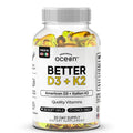 Organics Ocean Better D3 + K2-100% Organic VIT D3 and K2 Supplements with Maximum Bioavailability - Supports Bone Density, Calcium Balance Organics Ocean Au supplements