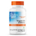 Doctors Best Vegan Vitamin D3 2500 IU Veg Caps - Vegan Vitamin D Supplement for Men & Women, Helps Support Calcium Absorption, Heart Health & Immune Support,