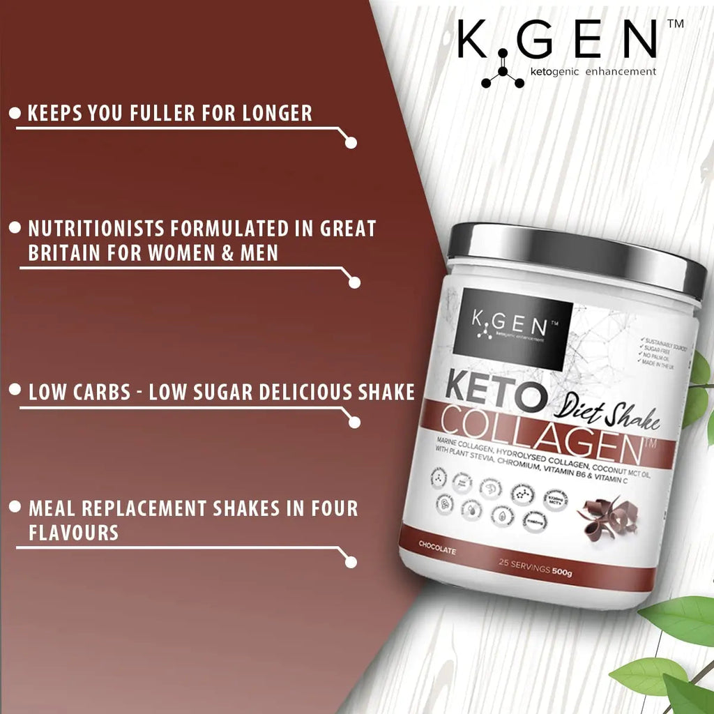 K-GEN Diet Shake Meal Replacement Keto Collagen Powder | Multi Collagen Protein with MCT Oil, Vitamin C K GEN ketogenic enhancement Au supplements