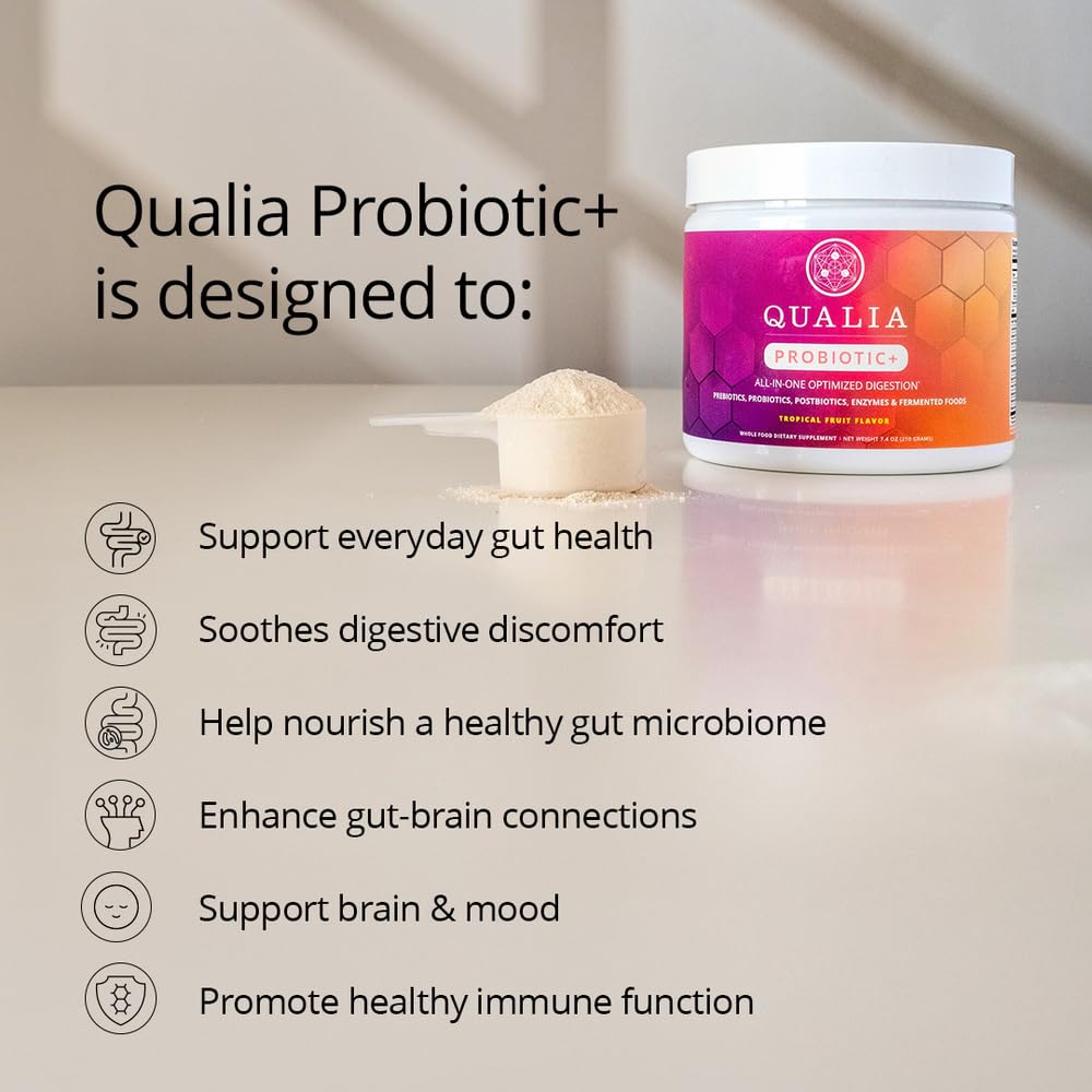 Qualia Probiotic - 28 Science-Backed Spore Probiotics, Prebiotics, and Postbiotics. Total Gut Support. Soothes Digestive discomfort. Ethically sourced. Promotes Akkermansia Growth. 1 Month Supply QUALIA LIFE SCIENCES Au supplements