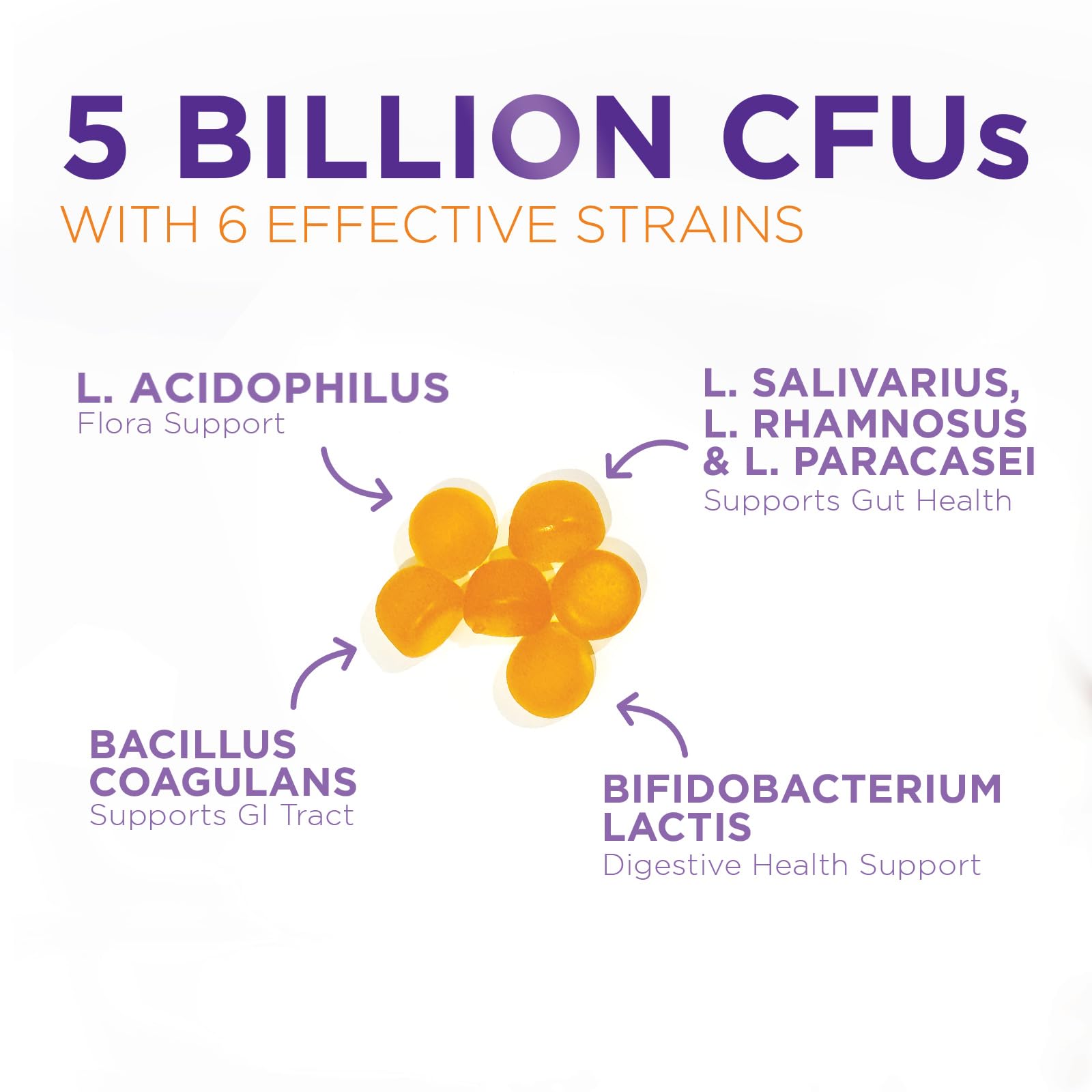 Probiotic Gummies - Advanced Multi-Strain Probiotic Formula - Gut & Digestive Health Support Gummy - Bacillus Coagulans 5 Billion CFU Per Serving, Daily Acidophilus Probiotics Supplement - 120 Gummies