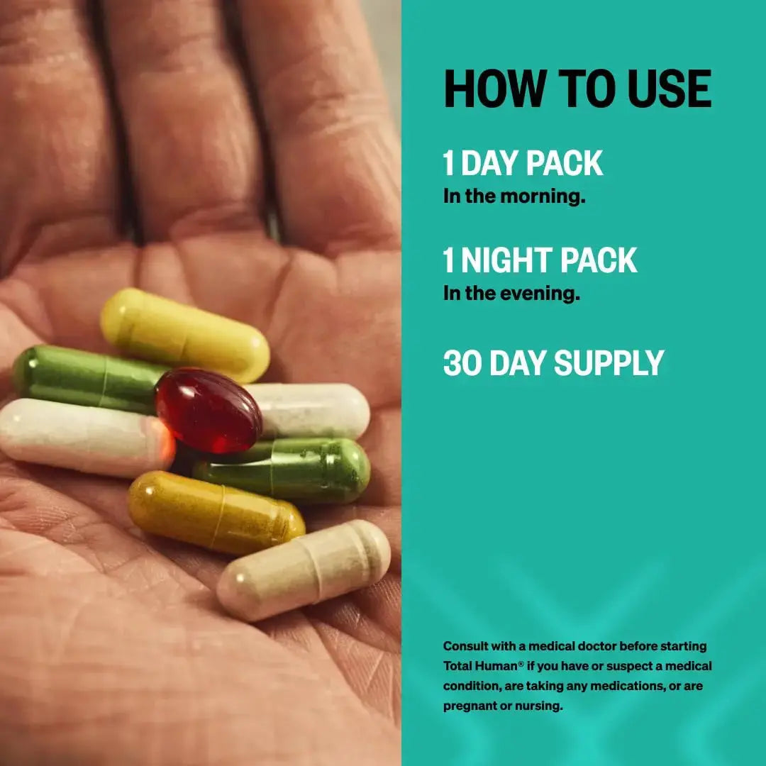 ONNIT Total Human Adult Multivitamin Dietary Supplement Comprehensive Capsule Packs with Day and Night Support ONNIT Au supplements