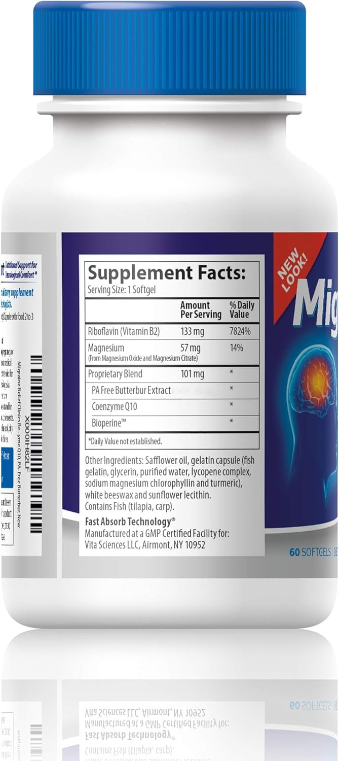 Vita Sciences Migravent – Advanced Nutritional Formula with Magnesium, CoQ10, Vitamin B2, and Butterbur for Brain and Circulatory Wellness – 60 Capsules Vita Sciences Au supplements
