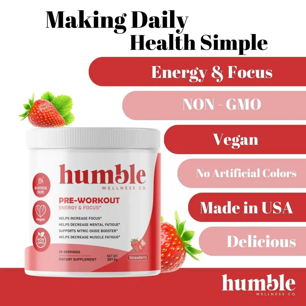 Humble Wellness Pre-Workout: Increase Focus, Decrease Mental Fatigue, Supports Nitric Humble Wellness Au supplements