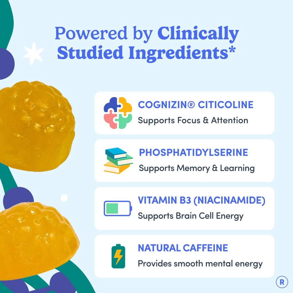 FIRST DAY Men’s Daily Nootropic Brain Supplement Gummies for Focus, Memory & Mental Energy | with Cognizin® Citicoline, Phosphatidylserine & Natural Caffeine | Vegan, Allergen-Free | 30-Day Supply FIRST DAY Au supplements
