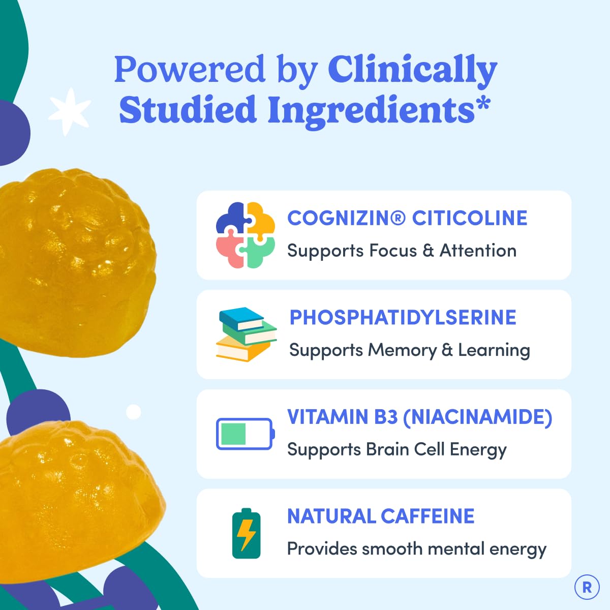 FIRST DAY Men’s Daily Nootropic Brain Supplement Gummies for Focus, Memory & Mental Energy | with Cognizin® Citicoline, Phosphatidylserine & Natural Caffeine | Vegan, Allergen-Free | 30-Day Supply FIRST DAY Au supplements