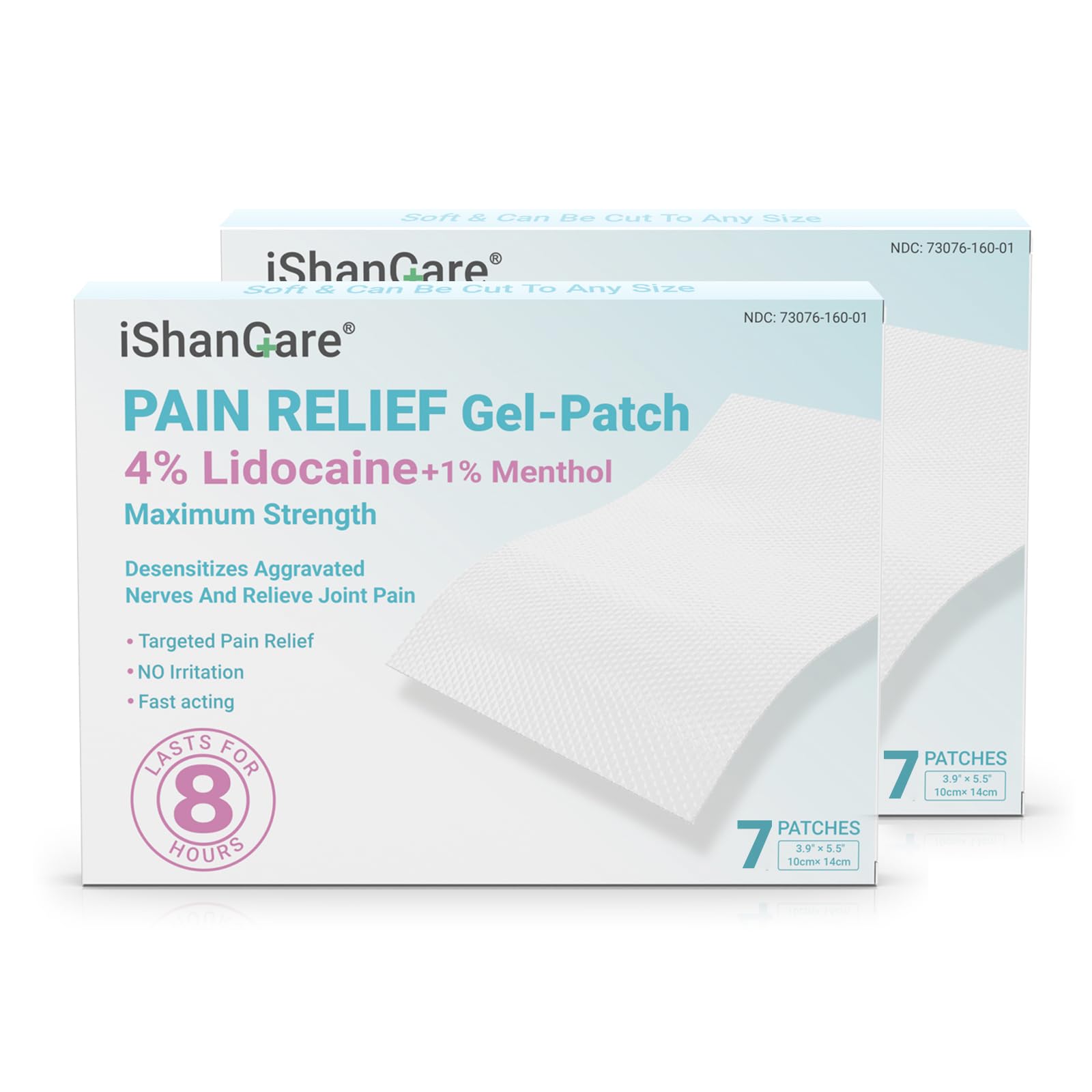 ishancare Lidocaine 4% + Menthol 1% Patches 14Count Fast Acting Maximum Strength Back Neck, Shoulders, Knees, Elbows Pain Relief - Temporary Nerve & Joint Pain Solution ishancare Au supplements
