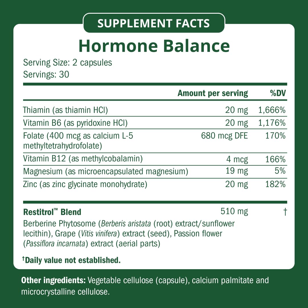 Semaine Hormone Balance – Clearer Skin, Enhanced Moods, Deeper Sleep & Happier Hormones. Hormone-Free, Vegan Capsule, Multi-Symptom Support (60 ct) Semaine Au supplements