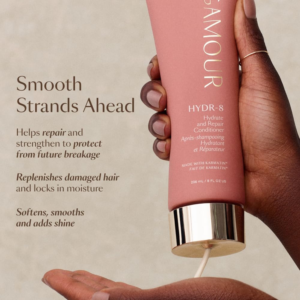 VEGAMOUR HYDR-8 Hydrate and Repair Shampoo and Conditioner Kit | Cleanses and Strengthens Dry, Damaged Hair with Amino Acids and Karmatin™ | Clean, Vegan, Cruelty-Free, Clinically Proven, Color Safe VEGAMOUR Au supplements