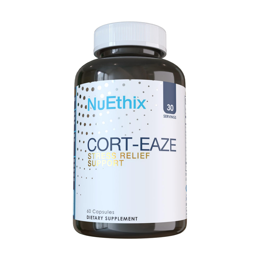 NuEthix Formulations Cort-Eaze - Cortisol Supplement - Health Support Supplement with Ashwagandha, L-Theanine & Rhodiola Rosea - Relaxation and Deep Sleep, 60 Capsules, 30 Servings NuEthix Formulations Au supplements
