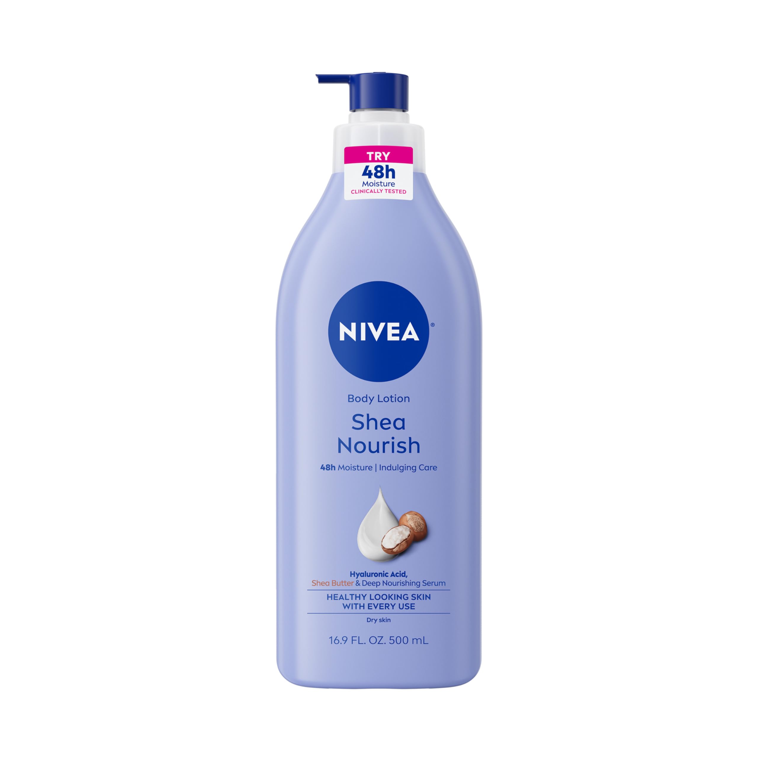 NIVEA Shea Nourish Body Lotion for Dry Skin with Hyaluronic Acid, Shea Butter and Deep Nourishing Serum