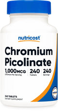 Nutricost Chromium 1000mcg, 240 Tablets - Gluten Free, Non-GMO Nutricost Au supplements