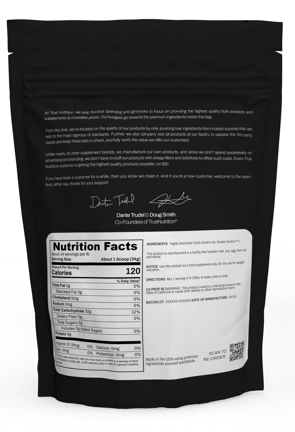 True Nutrition - Highly Branched Cyclic Dextrin - Carbohydrate Powder for Sustained Intra-Workout Energy, Enhanced Post-Workout Muscle Recovery