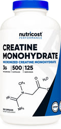 Nutricost Micronized Creatine Monohydrate 3,000mg 500 Capsules, 125 Servings Nutricost Au supplements