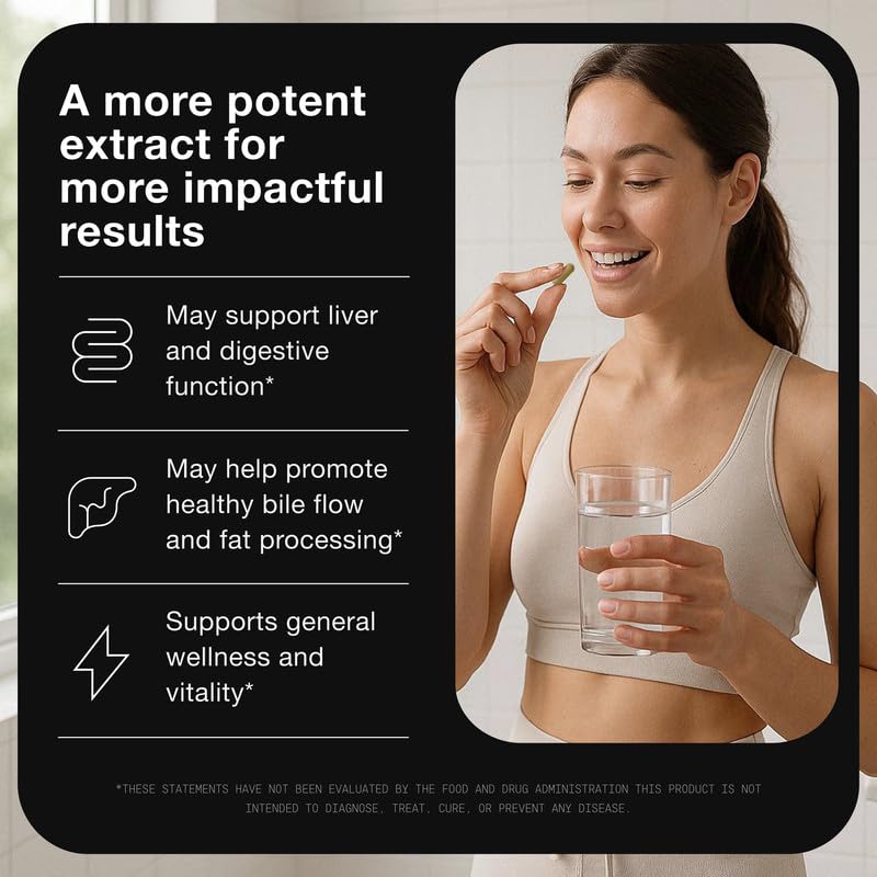 Toniiq Artichoke Extract 15:1 – with 5% Cynarin (60 mg) – 120 Vegan Capsules – Liver & Digestive Support - Lab Tested - Non-GMO Toniiq Au supplements