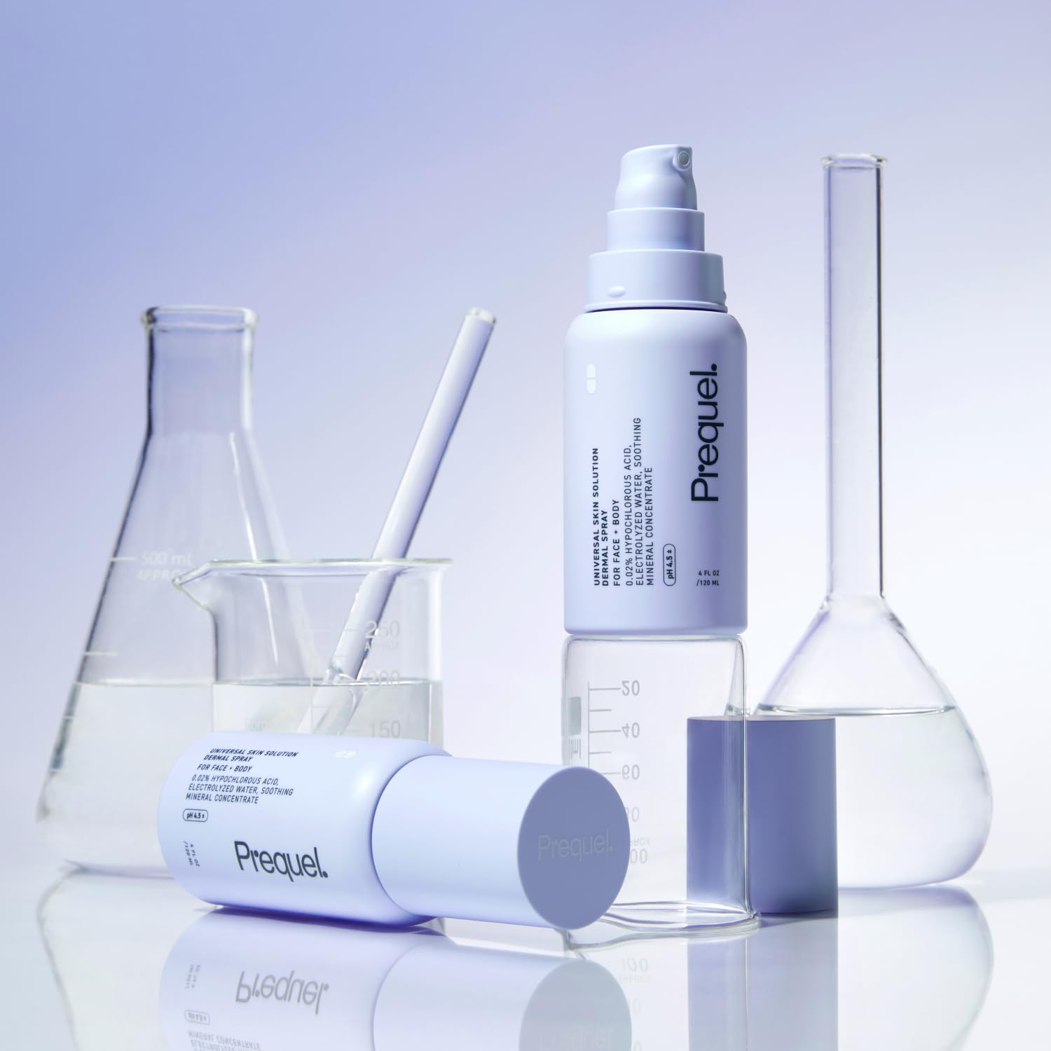 Prequel Skin Universal Skin Solution Hypochlorous Acid Spray for Face and Body. Fine Mist HOCL Facial Cleanser and Dermal