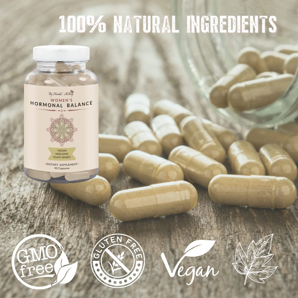 Hormone Balance for Women – Natural Female Energy & Mood Pills – Hot Flashes Menopause Relief Supplement with Vitex Chasteberry, Dong Quai, Maca Root Powder, Ginseng – 90 Veggie Capsules Herbal-avRay Au supplements