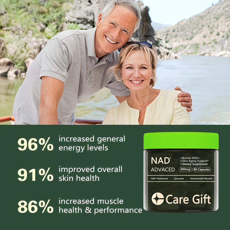CARE GIFT NAD Supplement, NAD Nicotinamide Riboside Resveratrol 900mg - Liposomal NAD Supplements for Women & Men,NMNH Supplement Alternative for Energy, Focus, Anti-Aging (1 Pack) CARE GIFT Au supplements